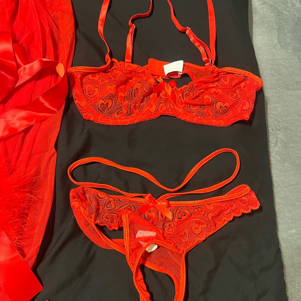 Red Lace Lingerie Set